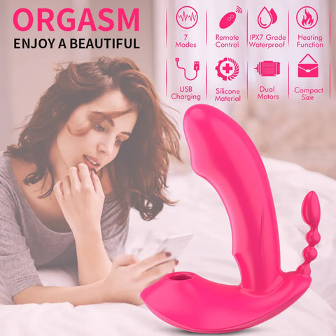 Suction Vibrator: 3-in-1 Wearable Dildo