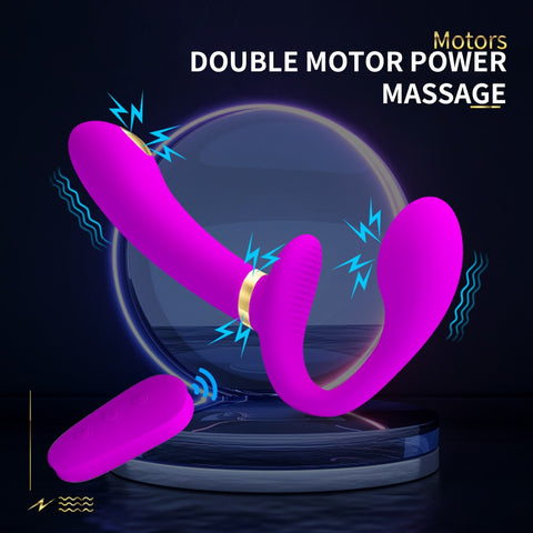 Wireless Remote Double Dildo Vibrator for Women