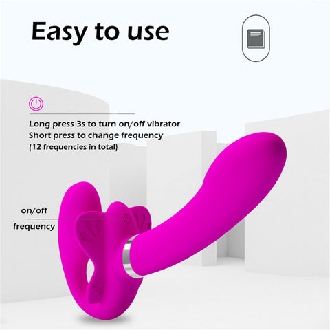 12 Speeds PrettyLove Strapless Strap-on Vibrators