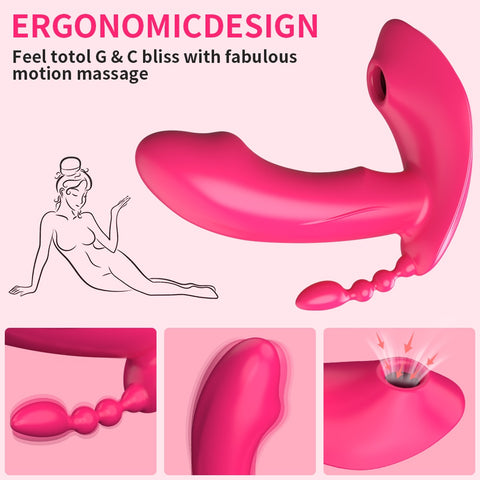 Suction Vibrator: 3-in-1 Wearable Dildo