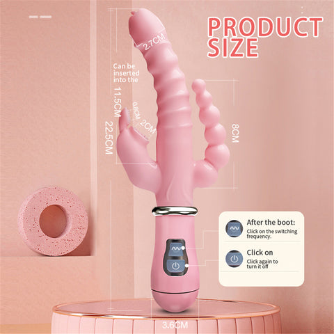 3-in-1 Rabbit Waterproof Rechargeable Vibrator