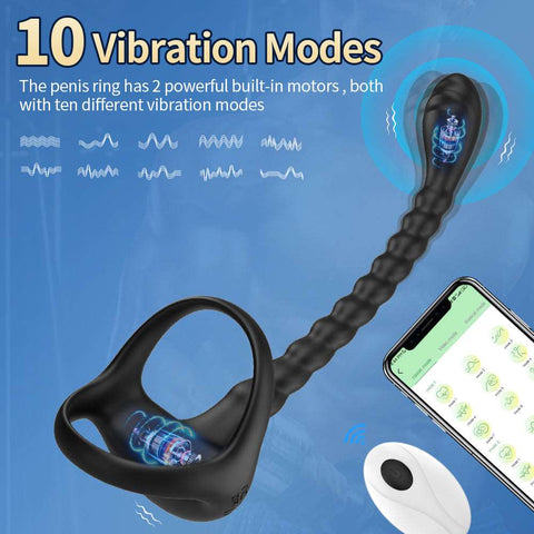 APP Remote Control Penis Ring Anal Plug Vibrators