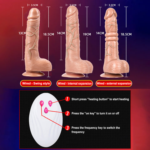 Telescopic Vibrating Thrusting Realistic Dildo