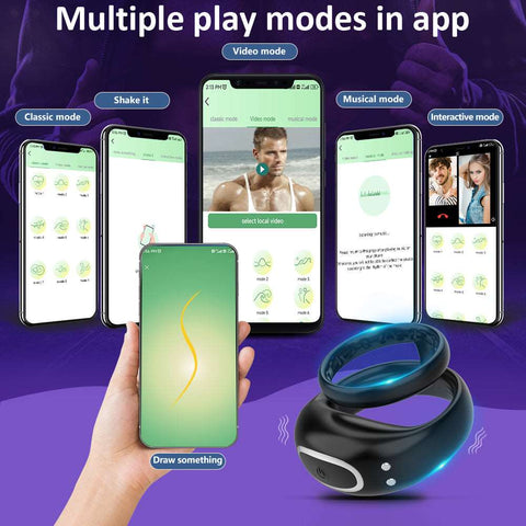 Bluetooth Wireless Remote Control Vibrating Cock Ring