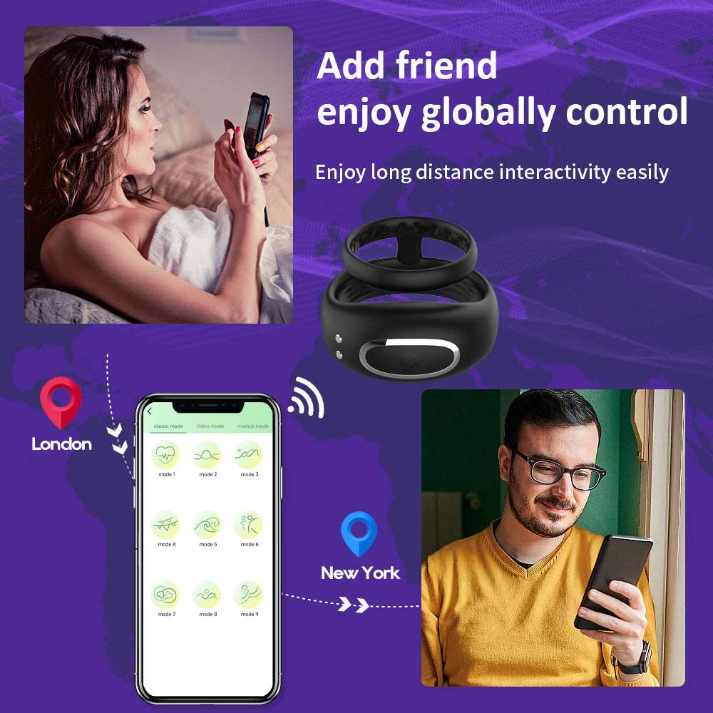 Bluetooth Wireless Remote Control Vibrating Cock Ring