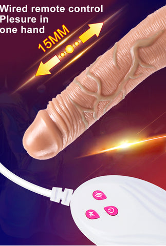 Telescopic Vibrating Thrusting Realistic Dildo